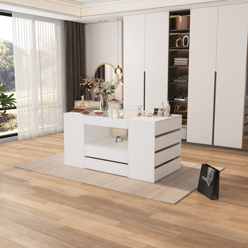 Rebrilliant Fourteen Drawer Closet Island & Reviews | Wayfair